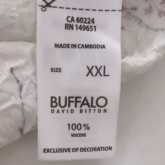 Buffalo David Bitton Floral Blouse in White with Pink and Yellow - Picture 6 of 6
